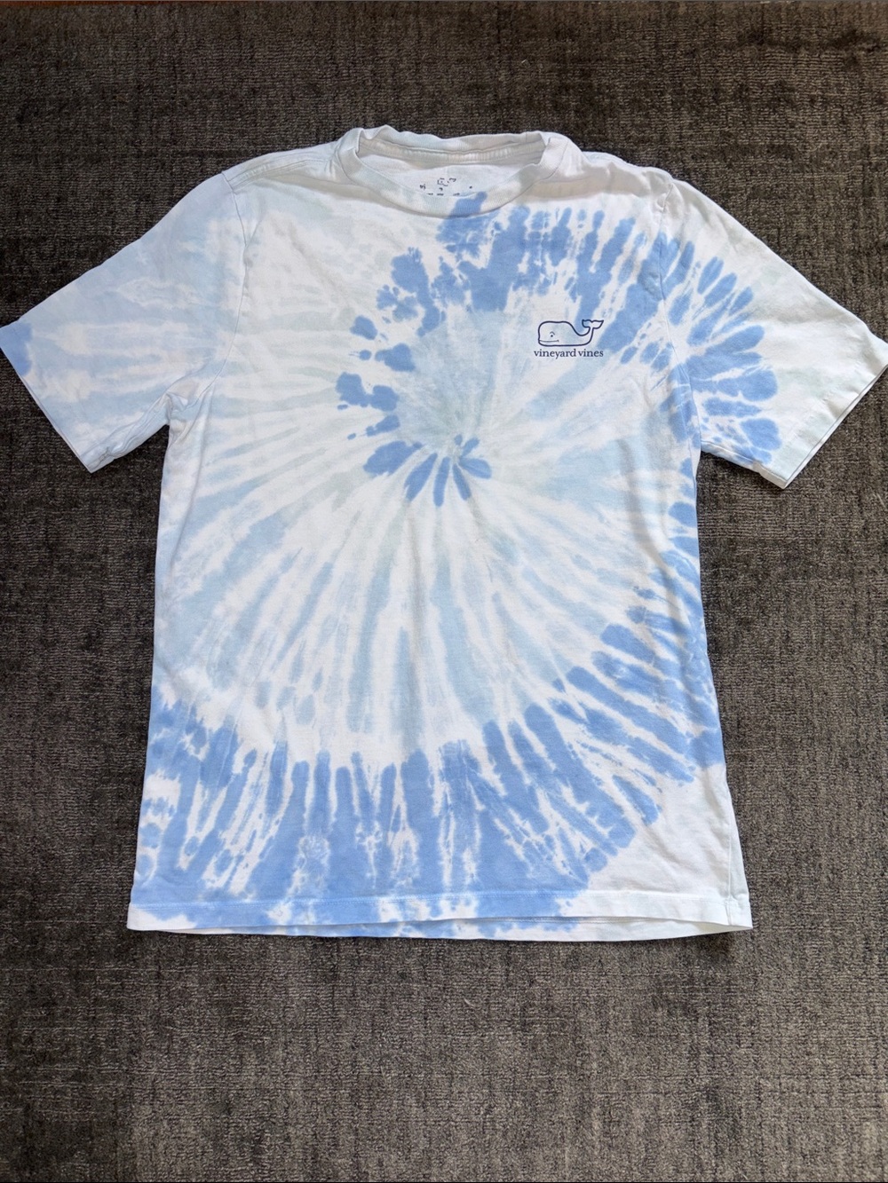Vineyard Vines Blue & White Spiral Tie-Dye Tee